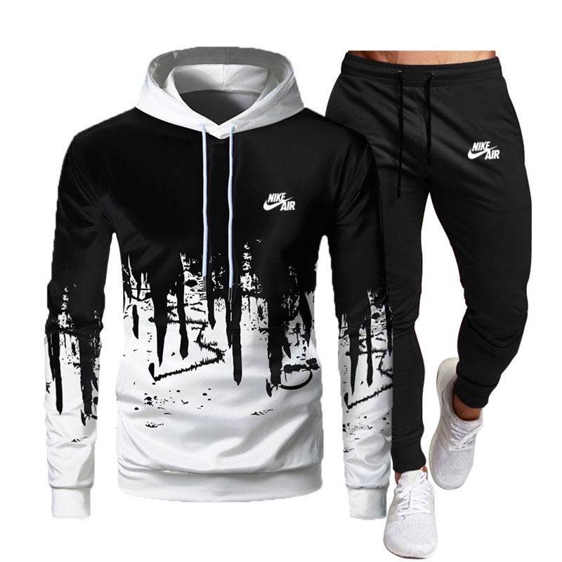 Nuevo Conjunto De Hombres Sudaderas Con Capucha + Pantalones Otoño Invierno  Chándal De Dos Piezas Conjuntos Harajuku Ropa Deportiva Masculina Traje  Deportivo