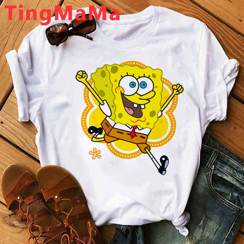 Bob Esponja Squarepants Verano top Mujeres Japon s Pareja vintage harajuku kawaii streetwear Ropa tumblr