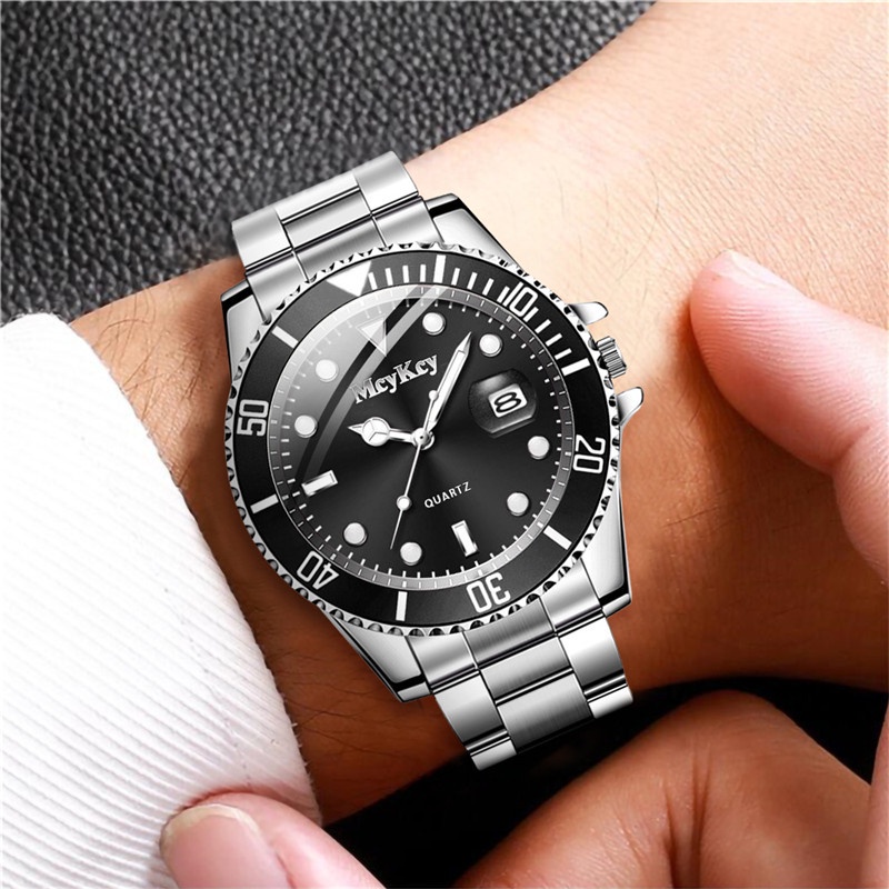 Disponible Listo Relojes De Negocios De Acero Inoxidable Para Hombres De Lujo Con Calendario Reloj Deportivo Para Hombre
