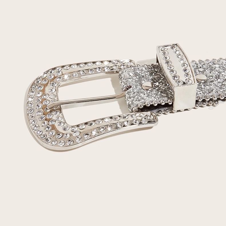 Correa De Lujo De Moda Cinturon De Diamantes De Cristal Occidental Con Clavos De Pelo Vaquera Vaquero Imitacion Para Mujeres Hombres Cinto De Strass Shopee Mexico