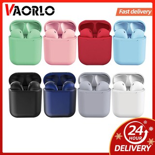 i12 tws macaron auriculares bluetooth airpods v5.0 3d touch auriculares  inalámbricos auriculares deportivos inpods12 para android iphone ordenador