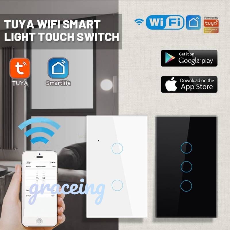 Interruptor inteligente WiFi de pared táctil, control remoto para teléfono  inteligente, compatible con iOS y Android, interruptor de pared inteligente