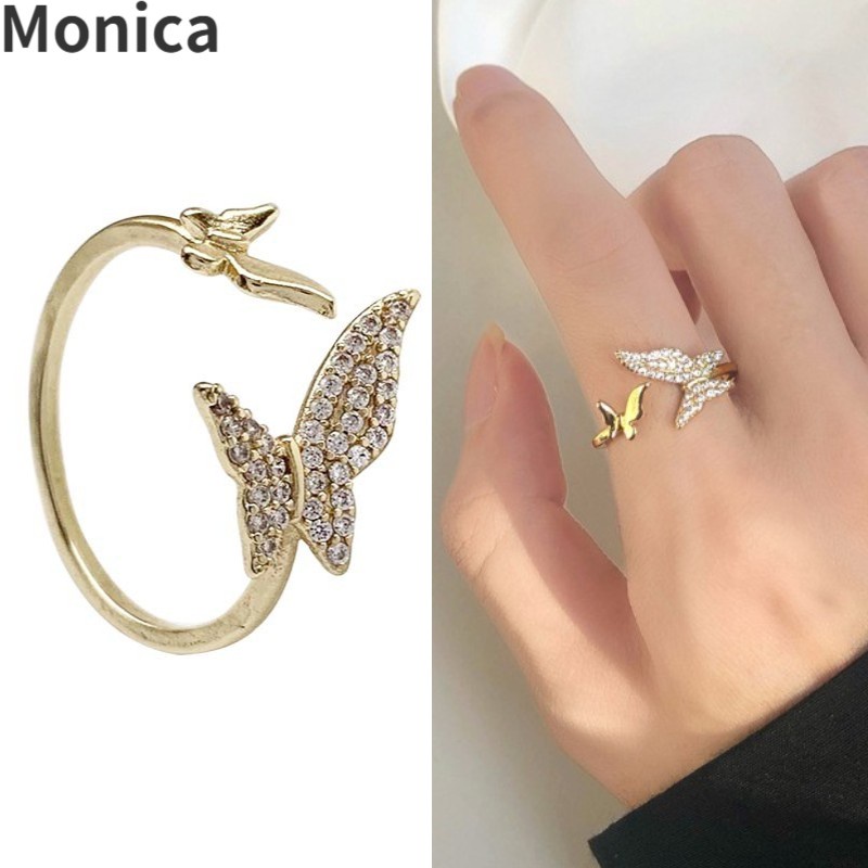 Elegante Mariposa Hueca Anillos De Las Mujeres/Moda Punk Señoras Dedo
