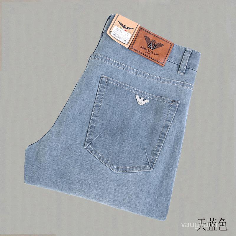 armani hombres jeans verano nuevo algod n puro recto casual pantalones moda negocios tendencias de mediana edad ropa de hombre