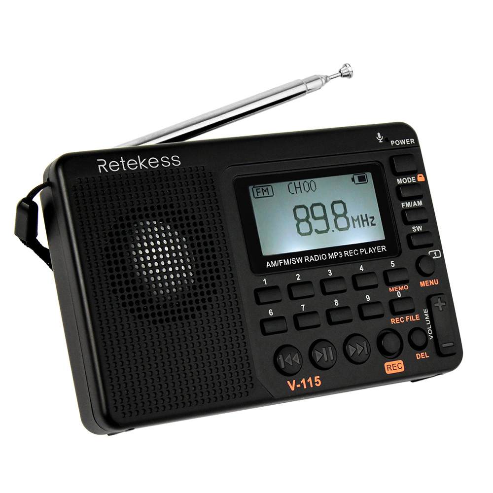 Reproductor de música recargable con radio multibanda FM/AM/SW con