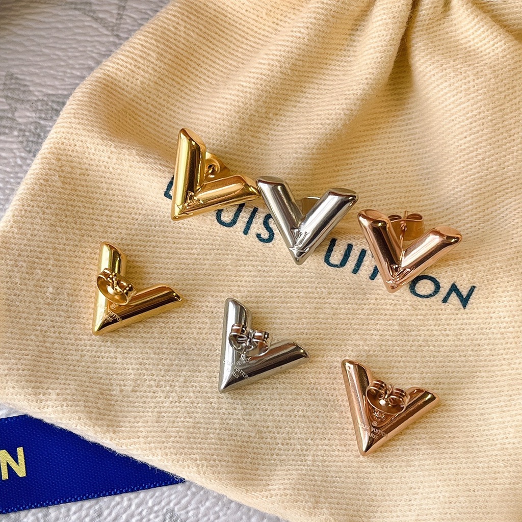 Nueva Moda LV Aretes Con Logotipo De Letras Joyería Para Mujer