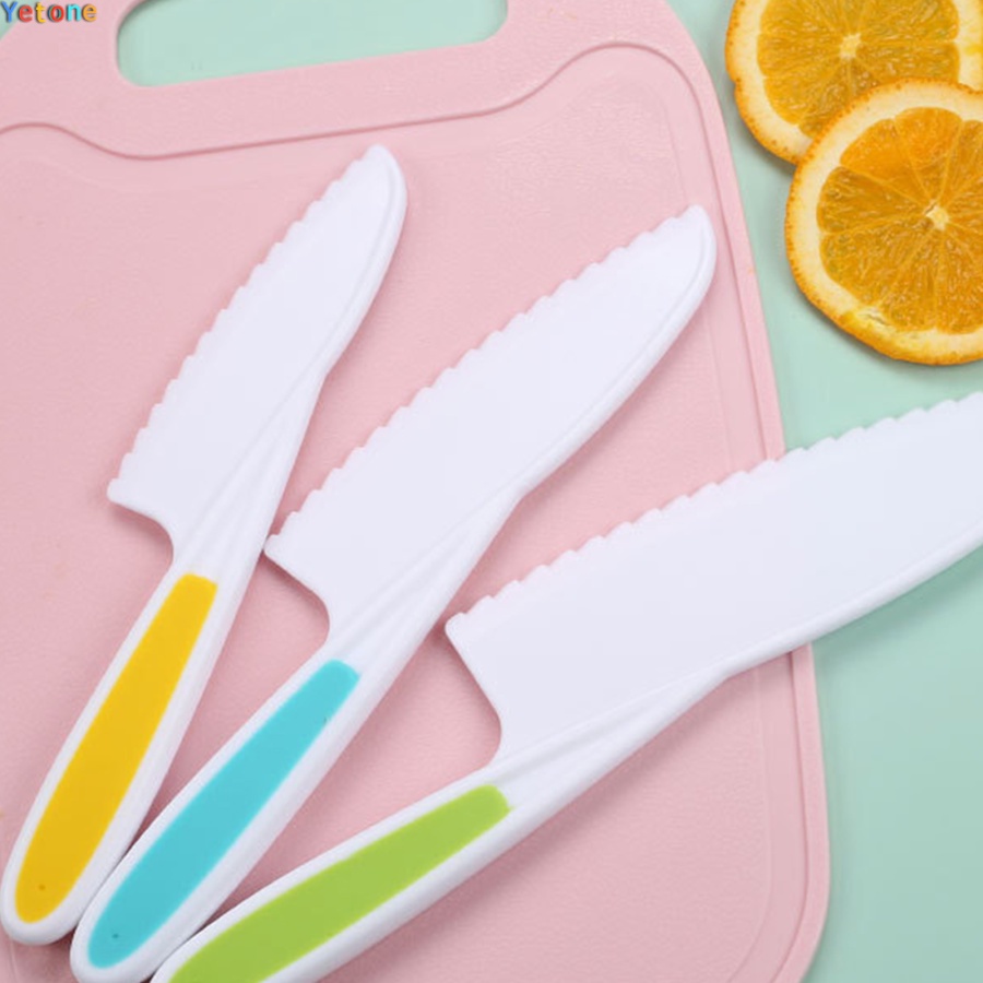 Cortador de dientes de sierra para niños, cuchillo de plástico
