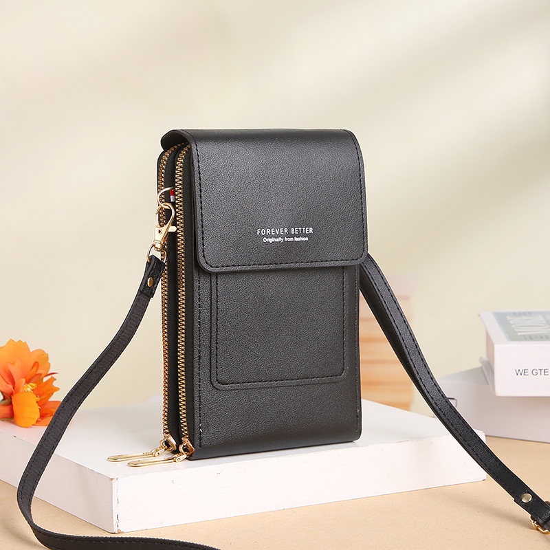 Crazy Bag Fashion Touch Screen Lock Cell Phone Bag Women s Mobile Phone Card Holder Crossbody Shoulder Bag