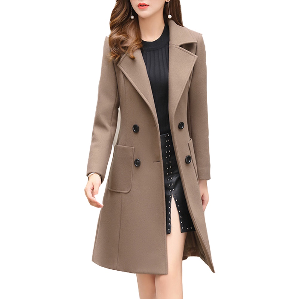 Invierno Mujer Gabardina Casual Bolsillos Elegantes Chaquetas
