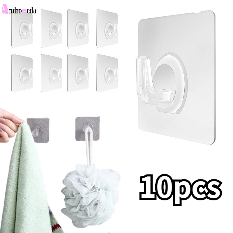 Gancho de pared adhesivo resistente para colgar ropa, bolsa, sombrero,  toallero para cocina, baño, gancho giratorio (blanco)