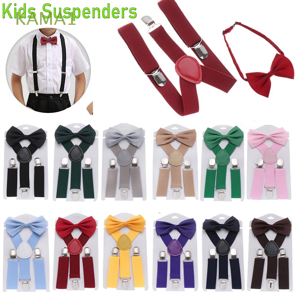 KAMA1 1set regalos niños tirantes nueva moda impreso pajarita elástica ...