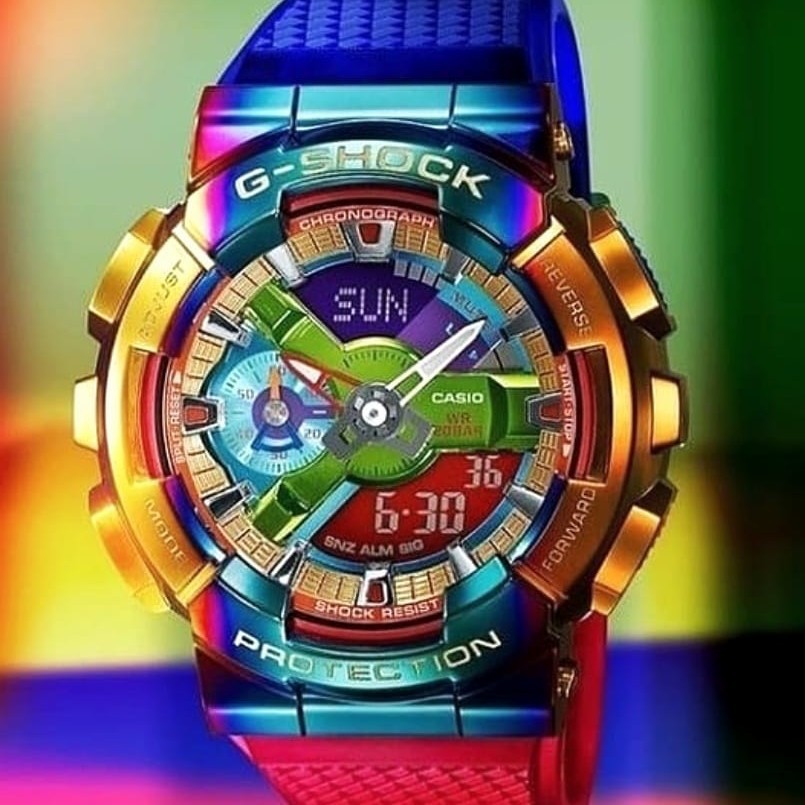 Relojes para hombre G-Shock Casio GA-110 Ori BM Dual Timr correa de goma -  Rainbow