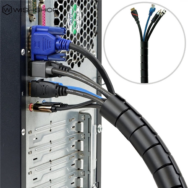 Cable espiral flexible Protector de cables Organizador Computadora TV