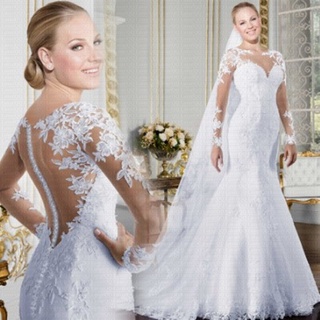 Vestido de novia blanco con flores bordadas corte a