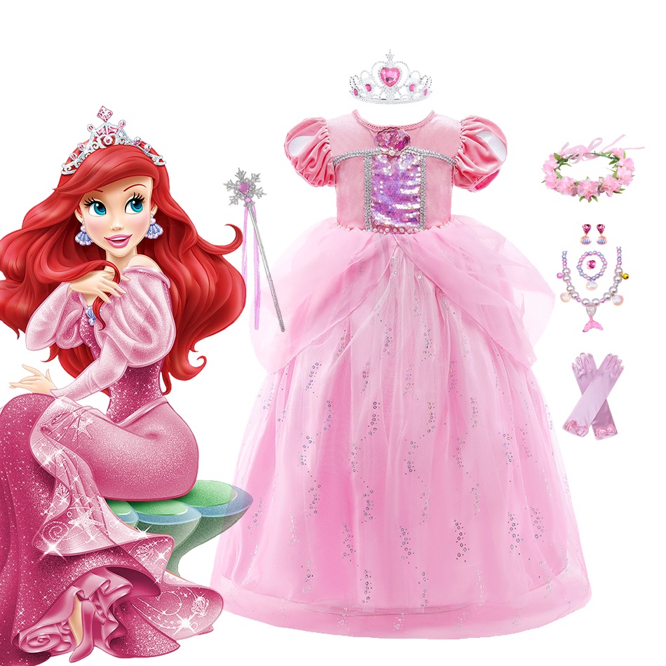 Princesa ariel 2024 vestido rosa