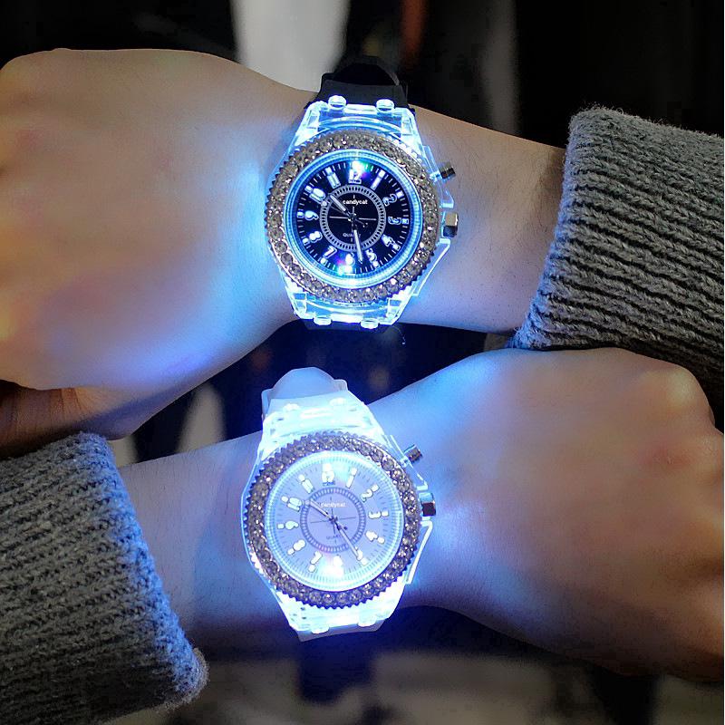 Reloj digital para mujer, de acero inoxidable, con LED, electrónico, para  parejas, reloj de pulsera de lujo, para fiestas al aire libre, color