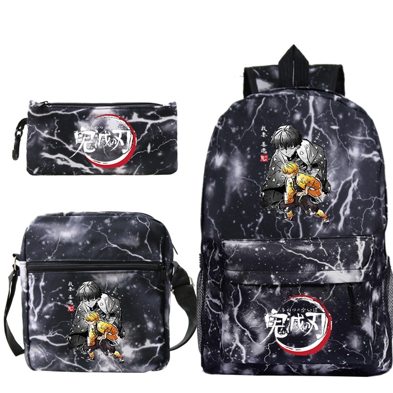 Demon Slayer Anime Kimetsu No Yaiba Mochila De Lona Bolsa De Estudiantes Viaje Notebook Bolso De