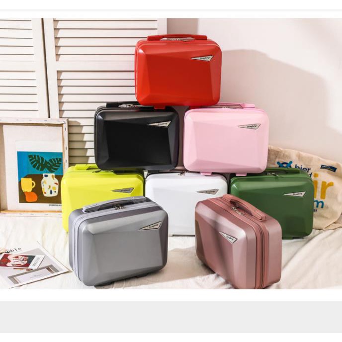 Maletas de equipaje de viaje de 14 pulgadas, estuche de cosméticos de mano,  equipaje de mano para mujer, pequeña luz, portátil, mini caja pequeña