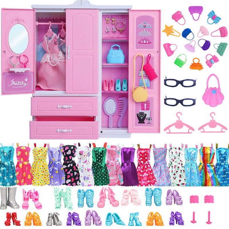 Casa de munecas armario muneca accesorios ropa vestidos coronas collar zapatos para Barbie nina princesa regalo Shopee Mexico