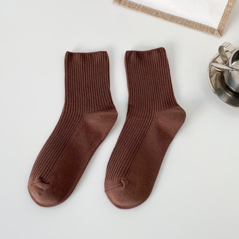 Pack De 2 Pares Calcetines Mujer Tubo Medio - Algodón Suave Y Transpirable - Blanco Y Rosa
