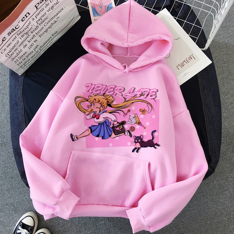 sailor moon Nuevo Suéter Liso 2020 color Rosa Chamarra Sudadera Con Capucha  Mujer Top Outerwear Mujeres femal