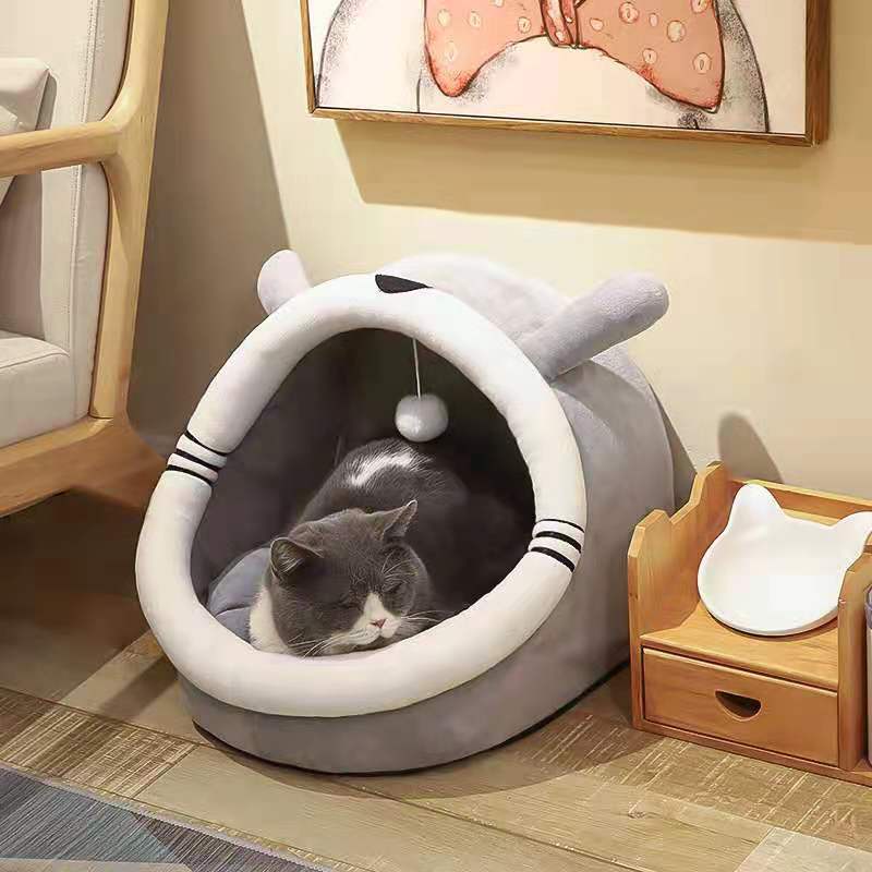 Cama Cueva Para Gatos Y Perros Para Gatitos Cubierta Con Almohada Acolchado Extraíble Gato 2134