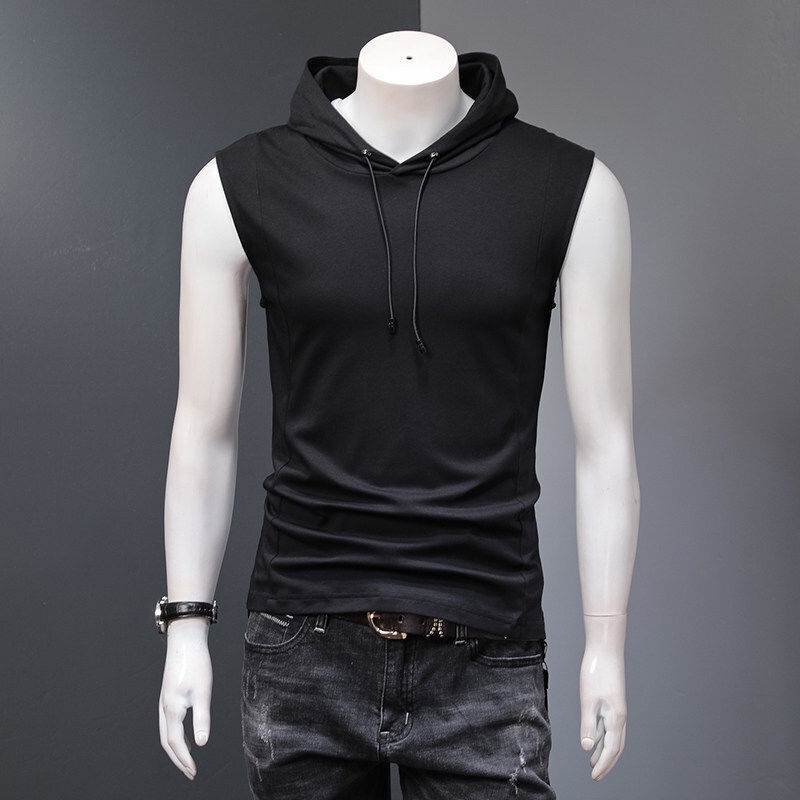 Chaleco Sin Mangas Para Hombre Liso Casual Ropa Deportiva Jersey Gimnasio  Cordón Sudadera Con Capucha Culturismo Tank Tops