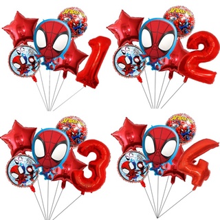 96 Piezas Niños Cumpleaños Rojo Azul 3D Spiderman Globos Guirnalda Arco Kit  Para Decoración De Fiesta Números 1-9 Decorativos