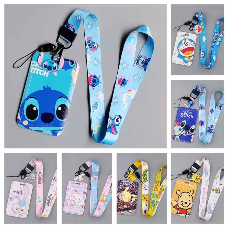 Disney Stitch Dibujos Animados Lindo ID Tarjetas Titular de la Tarjeta Caso  Con Correa del Cuello Cordón Card holder | Shopee México