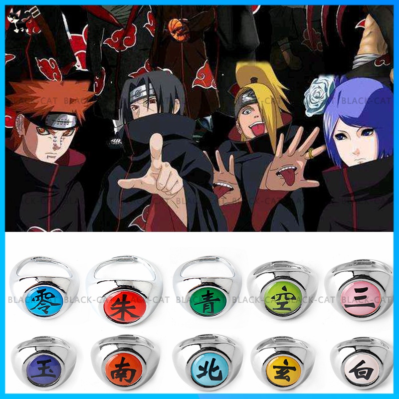 10 Anillos Anime Naruto Akatsuki Dedo Anillo A