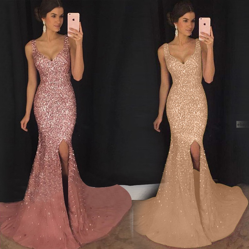 Vestidos de noche online brillosos