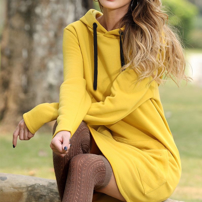 Las Mujeres En Otoño Sudaderas Vestido Casual De Largas Mangas