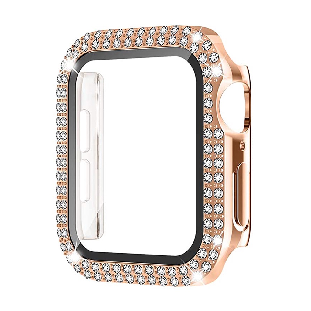Funda De Diamante Para Apple watch 41mm 45mm 40mm 42mm 38mm Bling Parachoques Protector Cubierta iWatch series 7 3 4 5 6 se Shopee Mexico