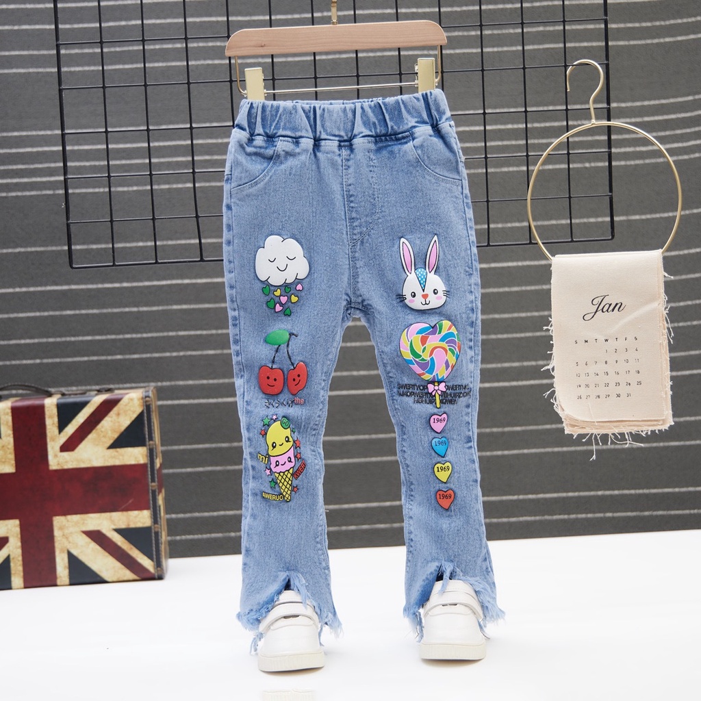 Niñas Jeans 2020 Nuevos Pantalones Para Niños Color Sólido Del