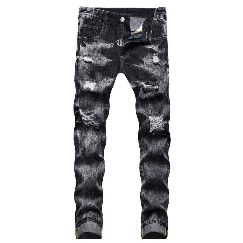 Jeans Para Hombres 2022 Vibe Estilo Parche Correas Agujero Ripped