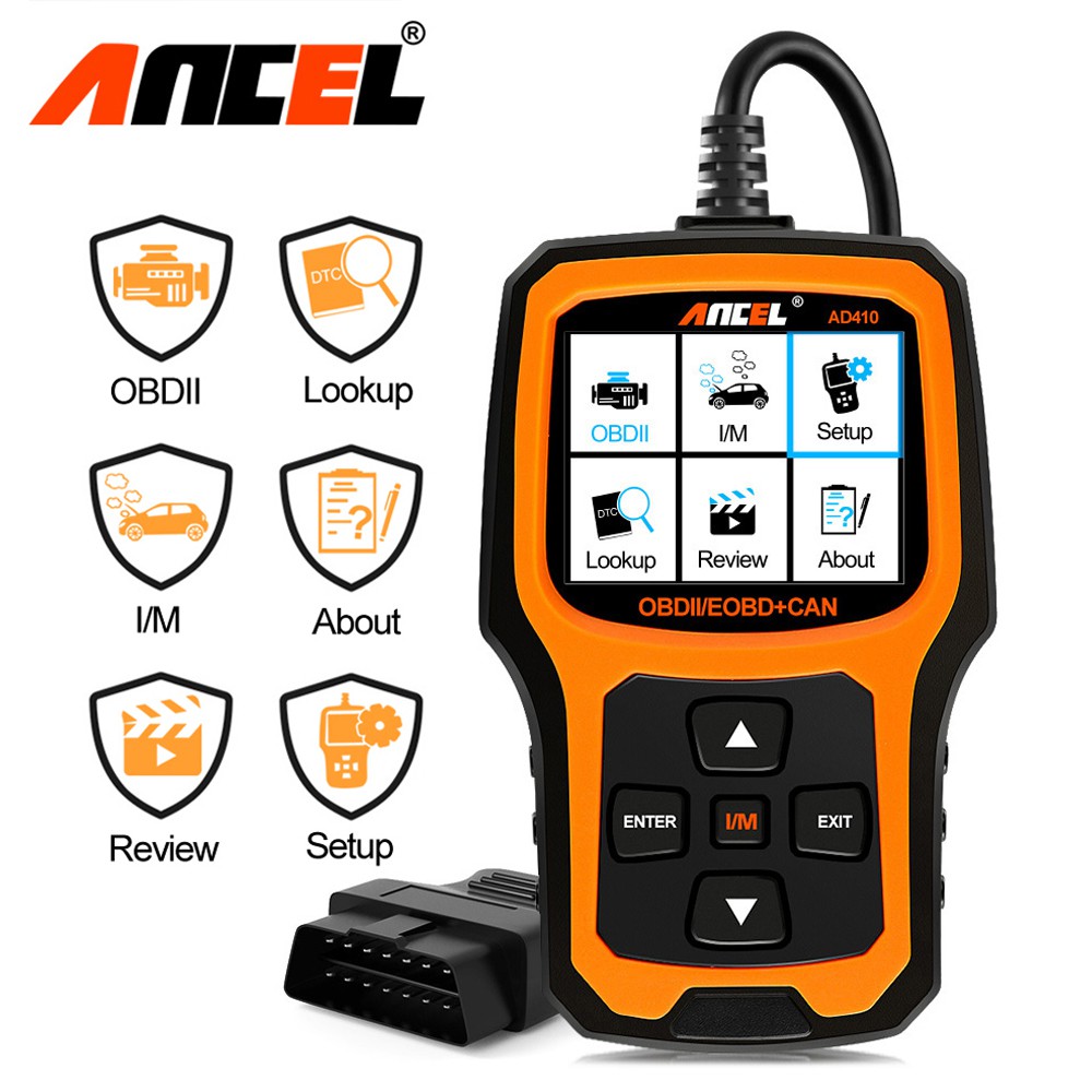 AD410 Pro+ 2-in-1 OBD2 Scanner & Battery Tester – Car Diagnostic Tool