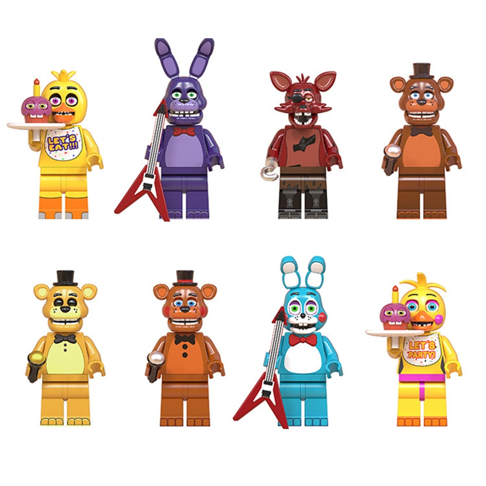 LEGO FNAF Figuras Juguetes Cinco Noches En Freddy Bloques De Construccion Bonnie Foxy Nina Oso Munecas Ninos Rompecabezas Juguete