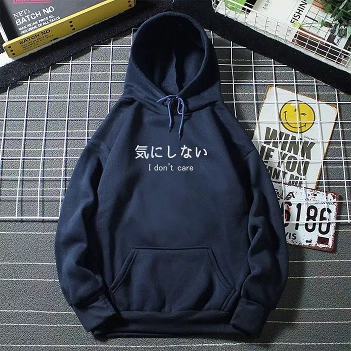 Sudaderas coreanas para mujer I Dont Care ropa de mujer para hombre sudaderas con capucha para hombre kanji Sweaters