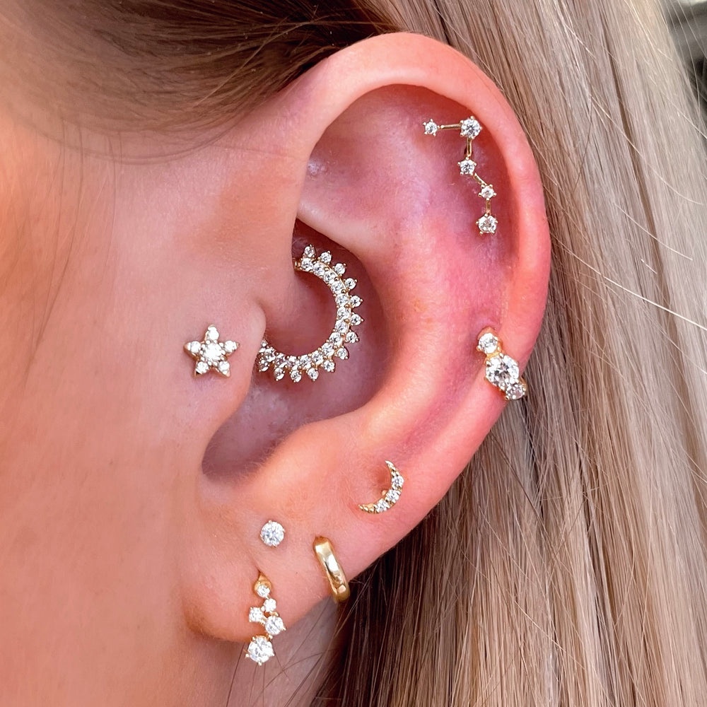 1PC Pendientes De Piercing De Oreja Para Mujeres Circón Estrella Tragus Accesorios Para El Cuerpo Joyería | Shopee México