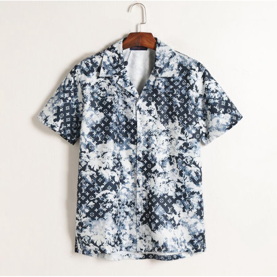 Q13 # Camiseta De Verano Louis Vuitton Con Estampado Digital Gráfico Para Hombre  Camisa De Manga Corta LV Moda Hombres Tops Playa