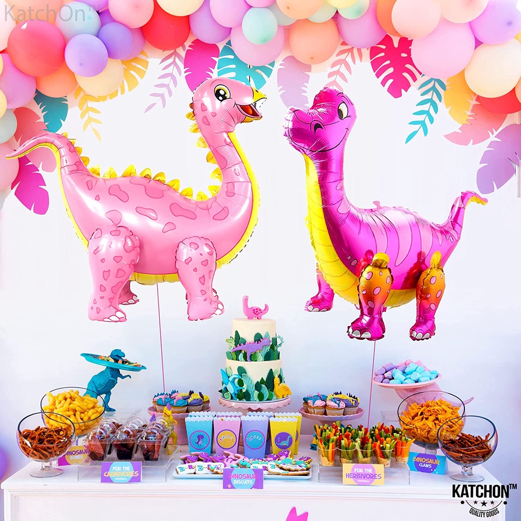 Globos de dinosaurio para fiesta, 4 piezas de globos de aluminio de  dinosaurio para niños pequeños, suministros de decoración de fiesta de  cumpleaños