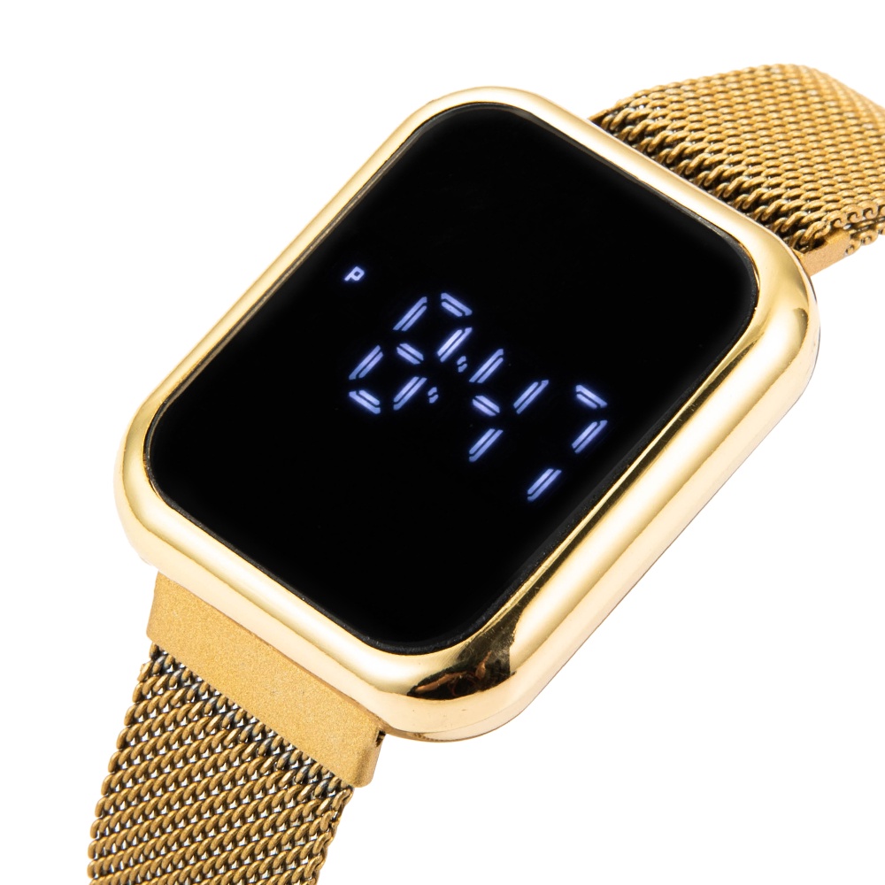 moda elegante oro diamante pantalla táctil mujeres led reloj señoras  analógico digital reloj digital