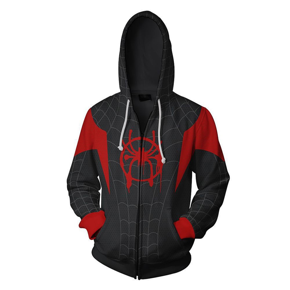 Spider Man Into the Verse Miles Morales Cosplay Chamarra De Disfraz Spiderman Venom Cremallera Sudaderas Con Capucha Abrigo 3