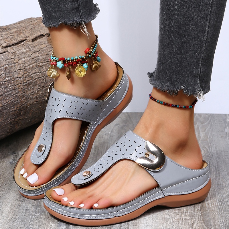 Sandalias De Cuñas Para Mujer , Talla Grande , Punta Abierta