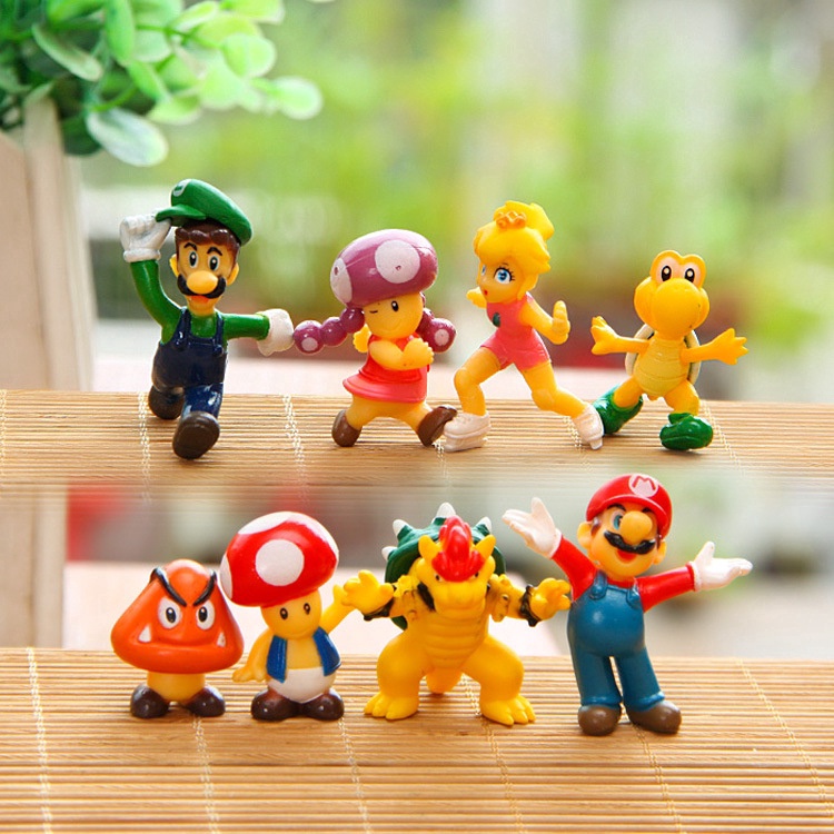 Figura De Acción Super Mario Bros 8 Piezas/Modelo De Juguete/Decoración Del  Hogar/Regalo