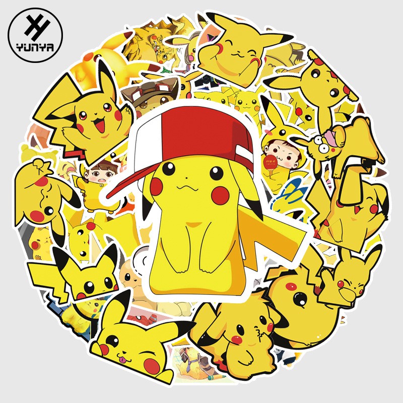 Pokemon Pikachu Emoji HypeBeast Skateboard Sticker Decal