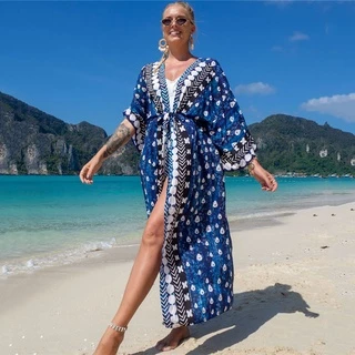 Cárdigan Bolero De Punto Para Mujer - Manga Larga, Color Azul, Talla L, 100% Acrílico, Frente Abierto
