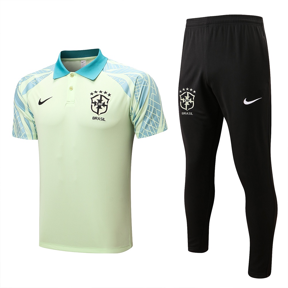 Verano 2022 Brasil Nueva Camisa De Manga Corta Deportes Top POLO Cuello Camiseta Hombres Amarillo Claro Conjunto Pantalones Largos 6039 Shopee Mexico