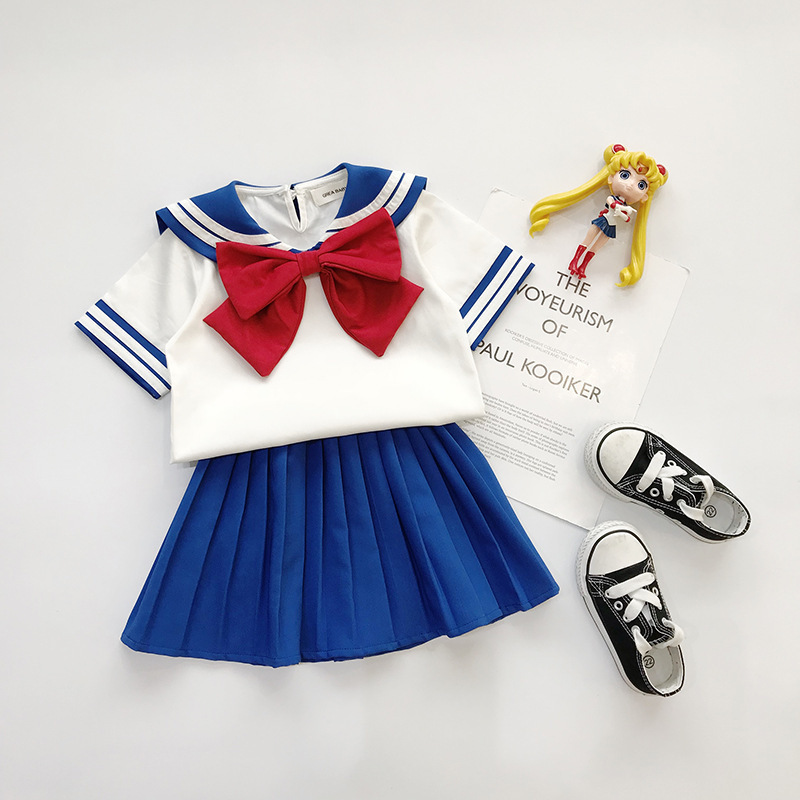 Fruncir el ceño dominio limpiar Sailor Moon De Dibujos Animados Marinero Luna Niña Conjunto 3-6T Verano  Estilo Universitario De Manga Corta Tee + Faldas Plisadas Traje De Niños  Para Cosplay | Shopee México