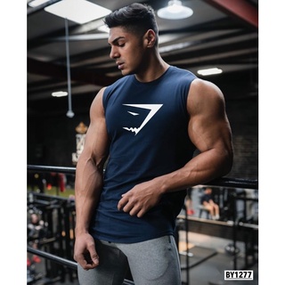 Camiseta Tanktop Gimnasio Hombres Racer Espalda GymShark Tiburón Pequeña  Correa